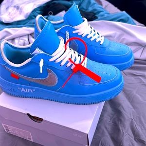 off white unc air force 1’s